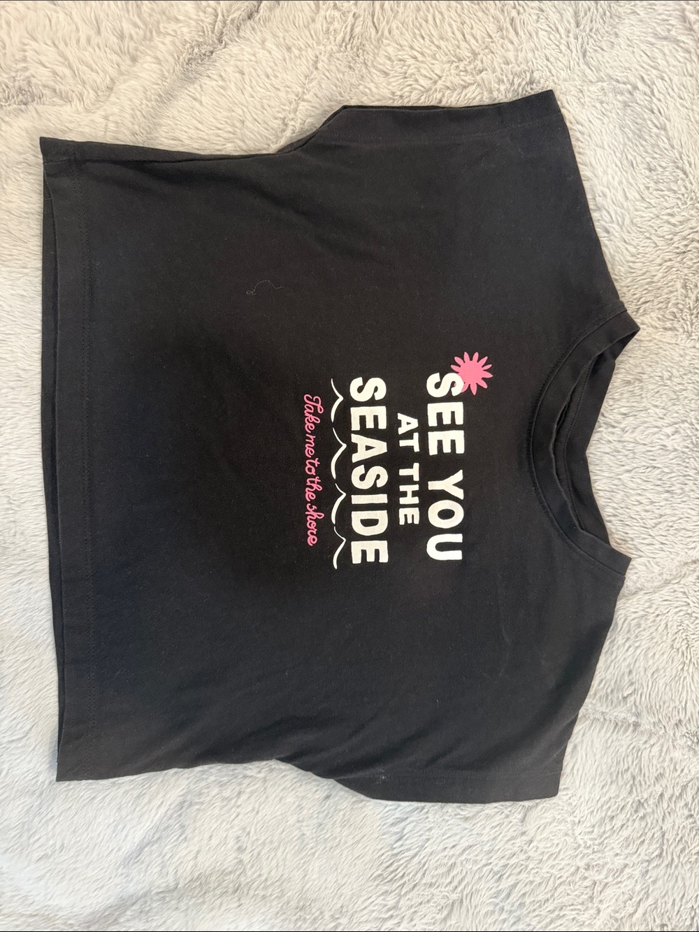 See You at the Seaside Kids Graphic Tee - Black